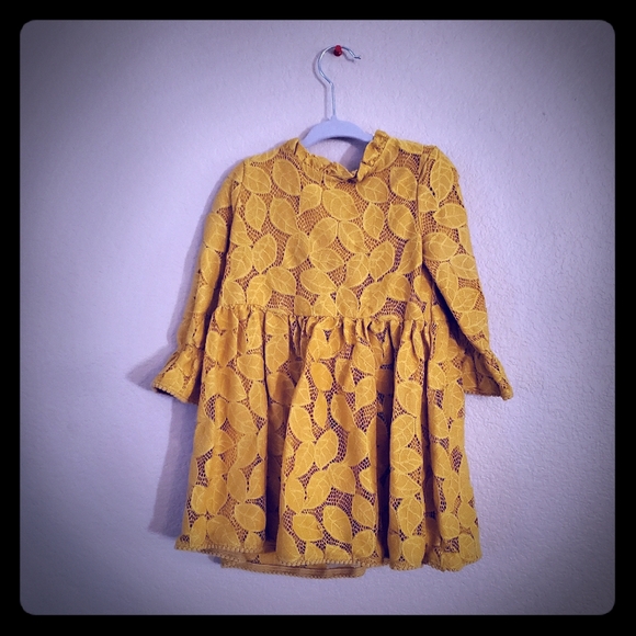 mustard yellow infant dress